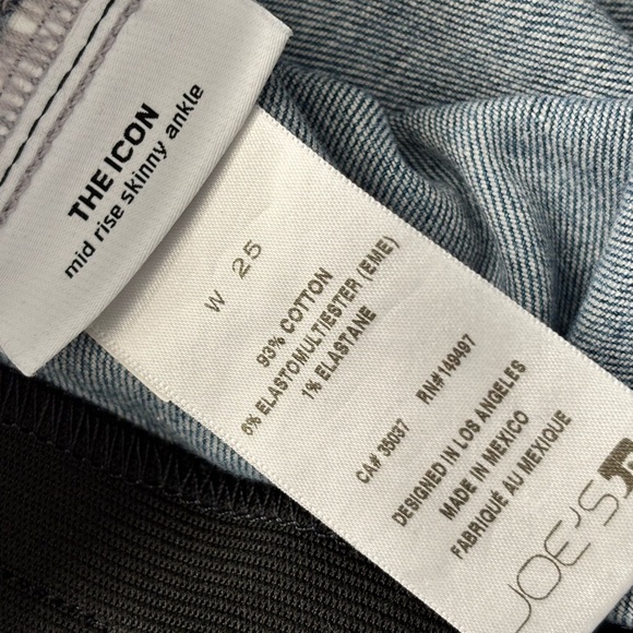 JOE'S The Icon Rookie Mid Rise Skinny Ankle Stretch Jeans--25 - Picture 13 of 16
